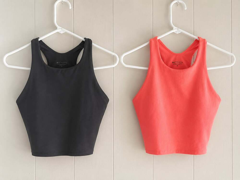 2!! Athleta Transcend Crop Tank Top Size S HAS pads in them